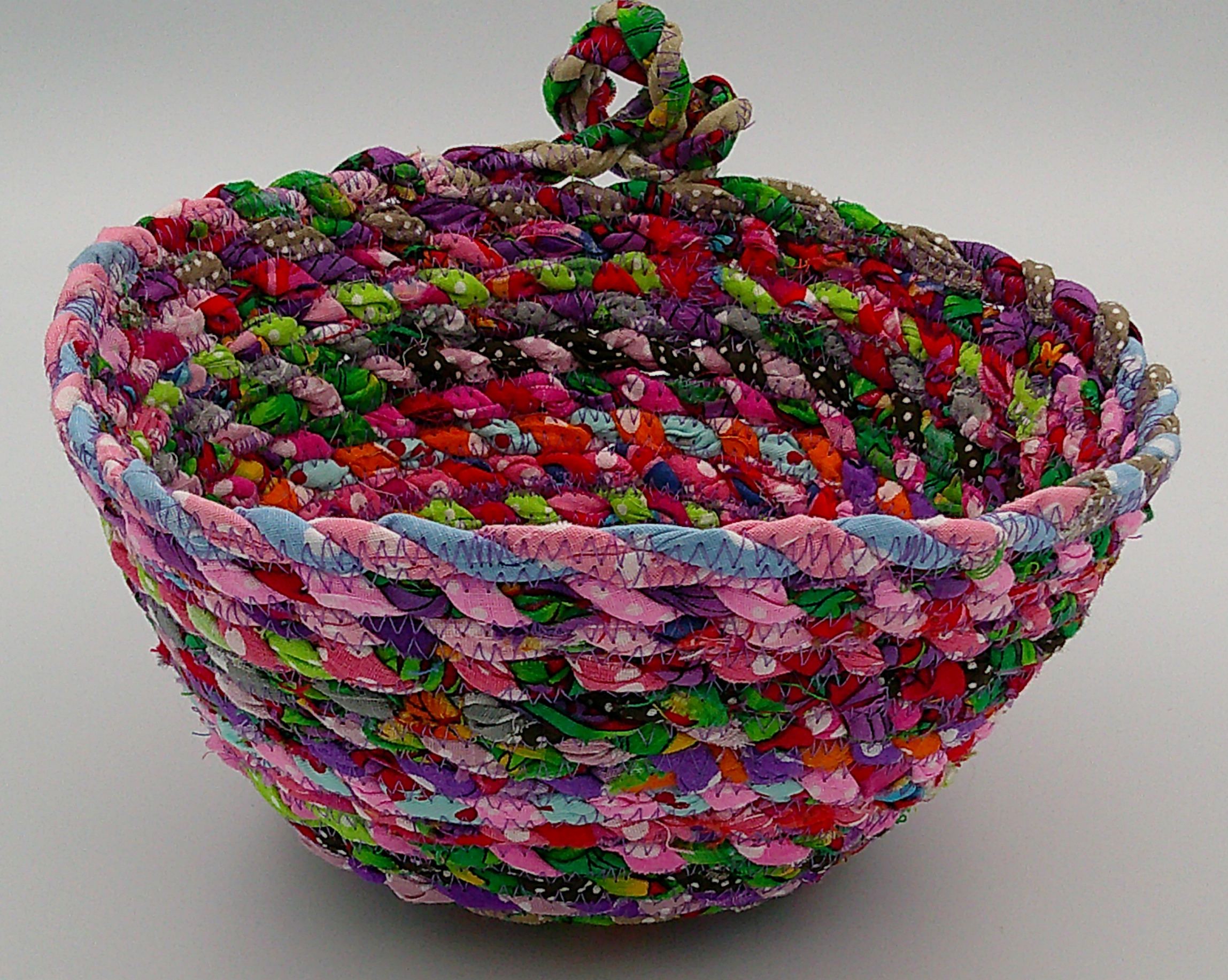 This shows the "backside" of the basket with the back of the knot. The base of the bowl is about 5" and the width is about 7.5" by 4" deep. This shows the "backside" of the basket with the back of the knot. The base of the bowl is about 5" and the width is about 7.5" by 4" deep.